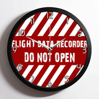 Thumbnail for Flight Data Recorder aviation design on premium wood and metal wall clock.