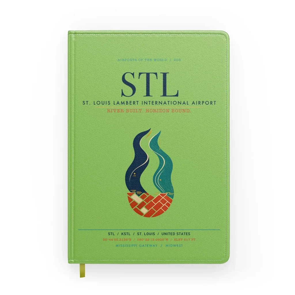 St. Louis Lambert International Airport (STL) design on light green notebook