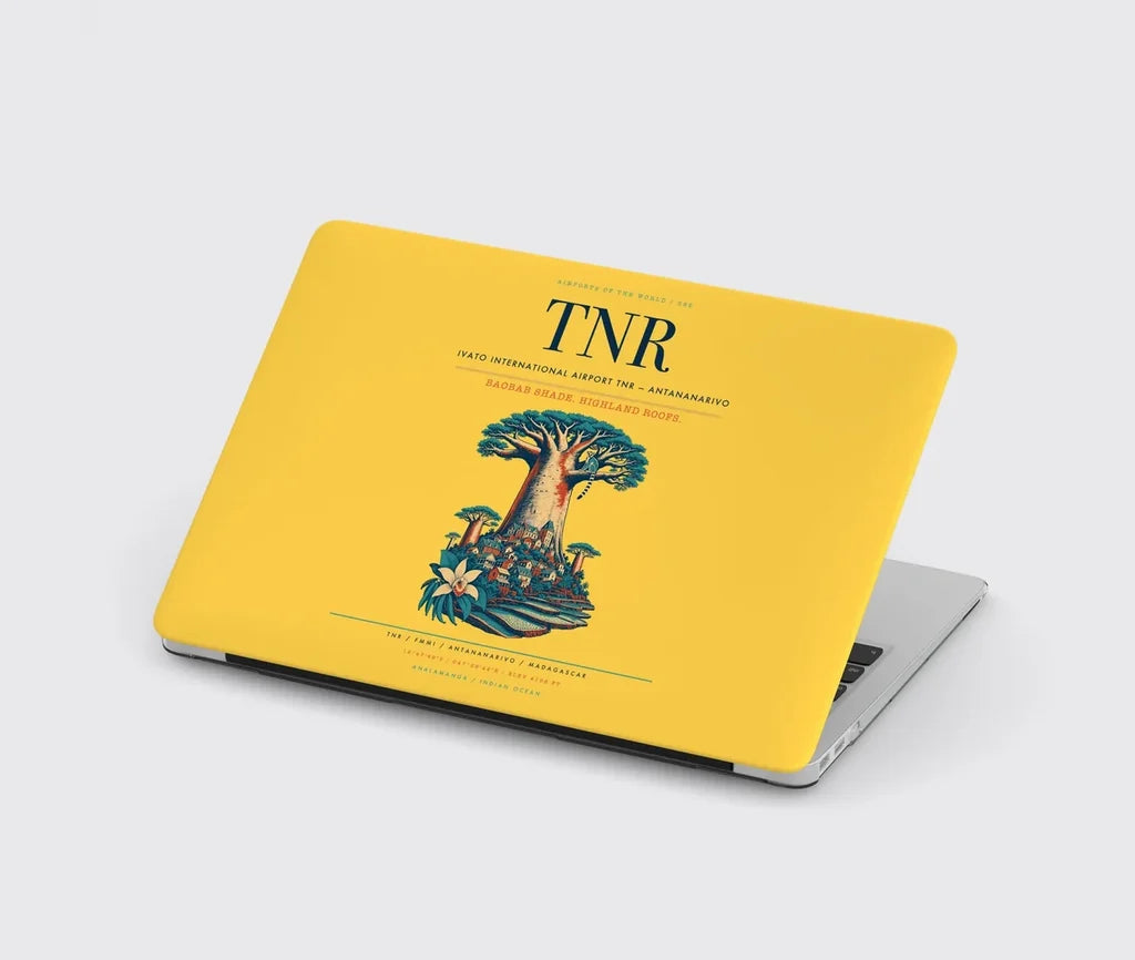 Ivato International Airport (TNR) design on yellow MacBook case