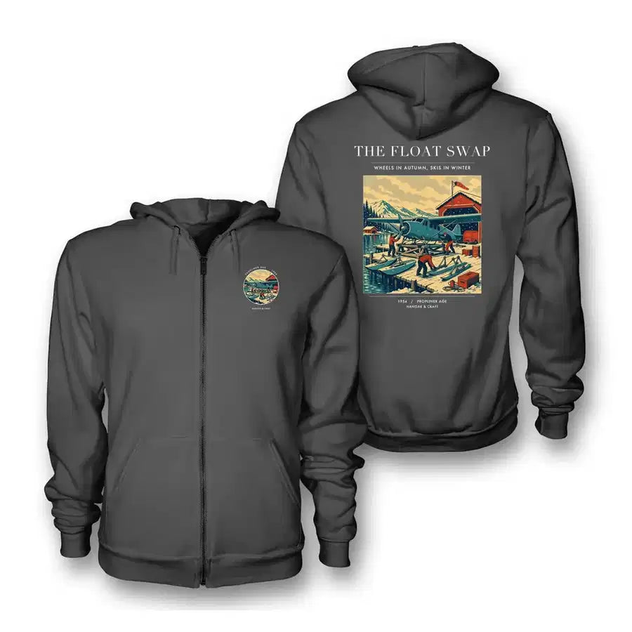 VINTAGE G4175 - The Float Swap - Premium Zipped Hoodie design on darkgray