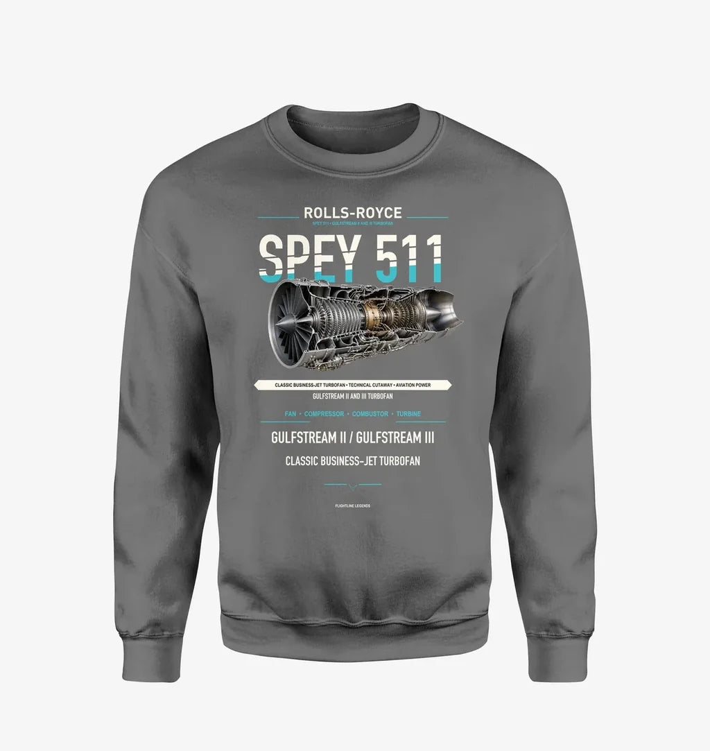 SPEY 511 design on gray sweatshirt