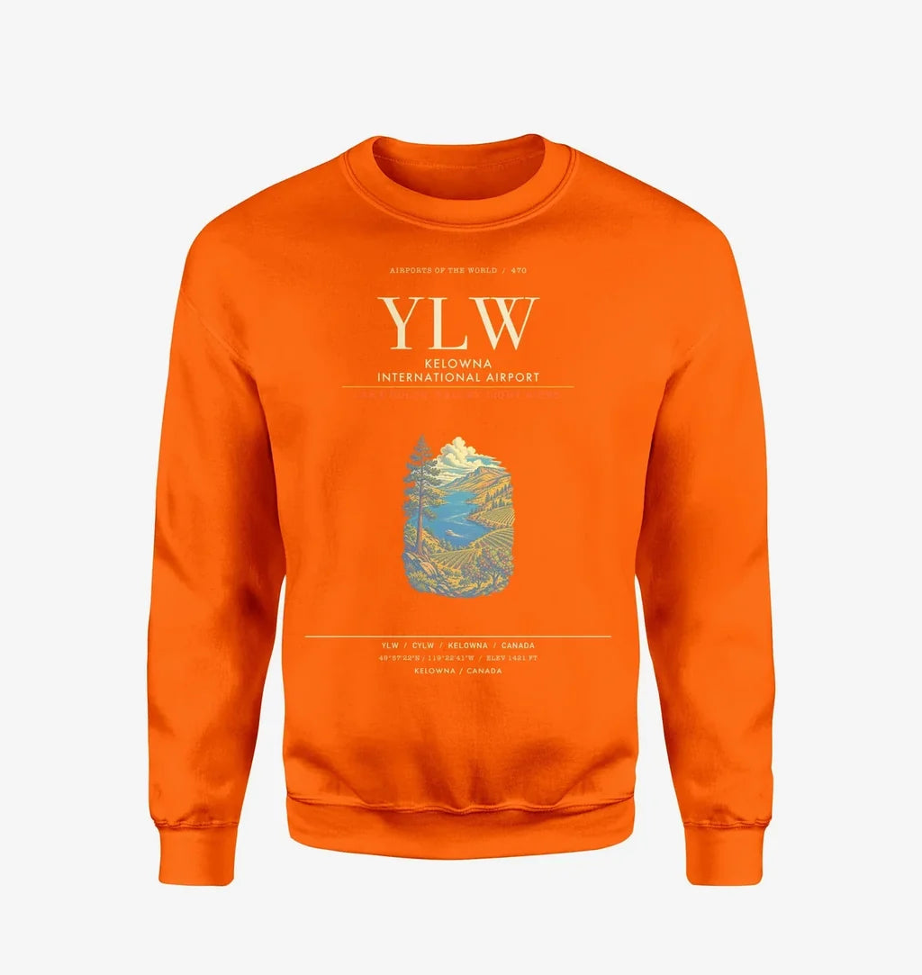 Kelowna International Airport YLW Sweatshirt - Orange