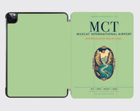Thumbnail for Muscat International Airport (MCT) design on light green ipad tablet case