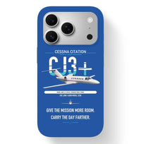 Thumbnail for Cessna Citation CJ3+ design on blue magsafe iphone case, for iPhone 17 Pro
