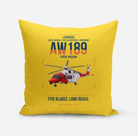 Thumbnail for Leonardo AW189 design on yellow pillow