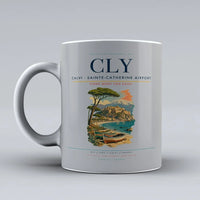 Thumbnail for Calvi (CLY) airport code design on light gray ceramic mug