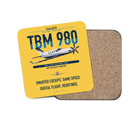 Thumbnail for Daher TBM 980 design on yellow 1 piece coaster