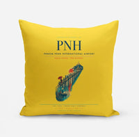 Thumbnail for Phnom Penh International Airport (PNH) design on yellow pillow