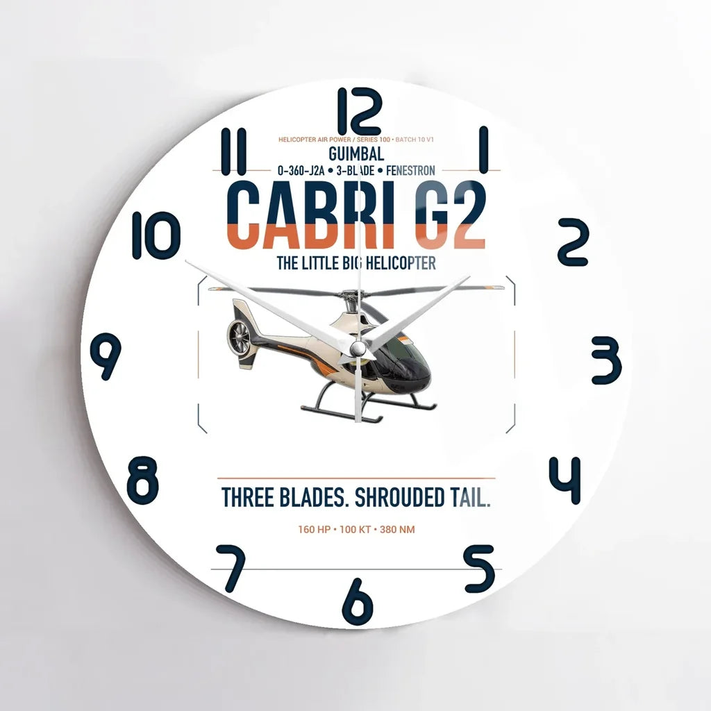 Guimbal Cabri G2 design on white no frame wall clock