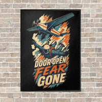 Thumbnail for Door Open Fear Gone vertical canvas print - framed - black background
