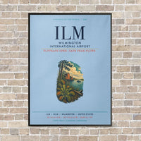Thumbnail for Wilmington International Airport ILM vertical canvas print - framed - light blue background