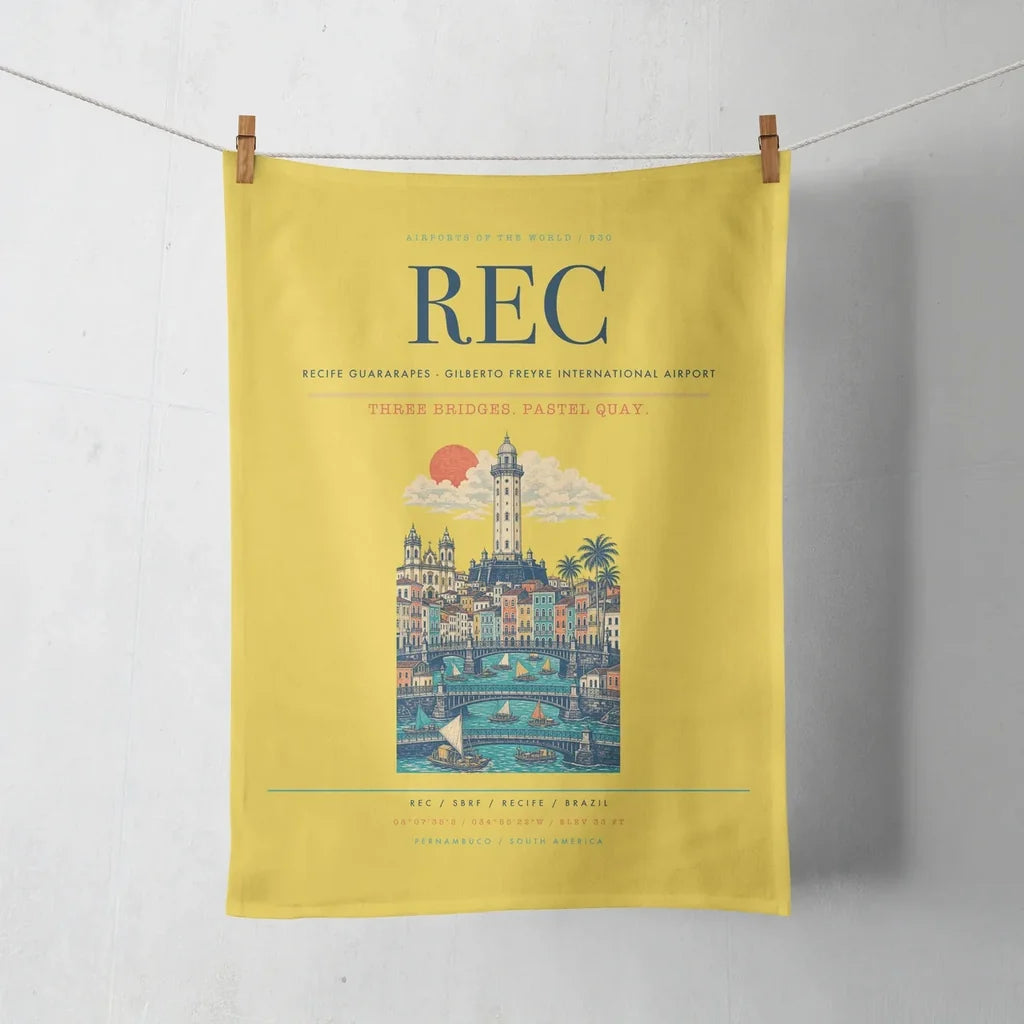 Recife Guararapes (REC) design on yellow towel