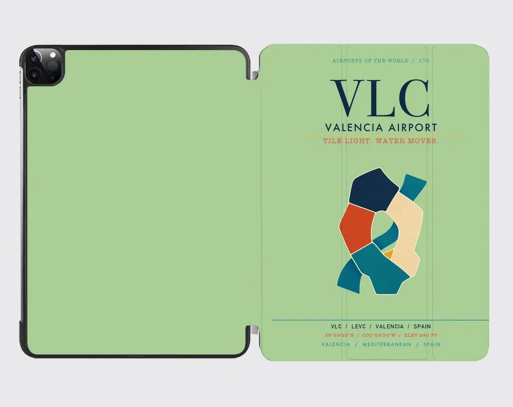 Valencia Airport (VLC) design on light green ipad tablet case