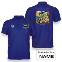 Thumbnail for VINTAGE G4332 - The Caravan Route Above - Double-Side Polo T-Shirt design on blue+name
