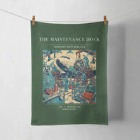 Thumbnail for VINTAGE G4094 - The Maintenance Dock - Designed Towels design on darkgreen