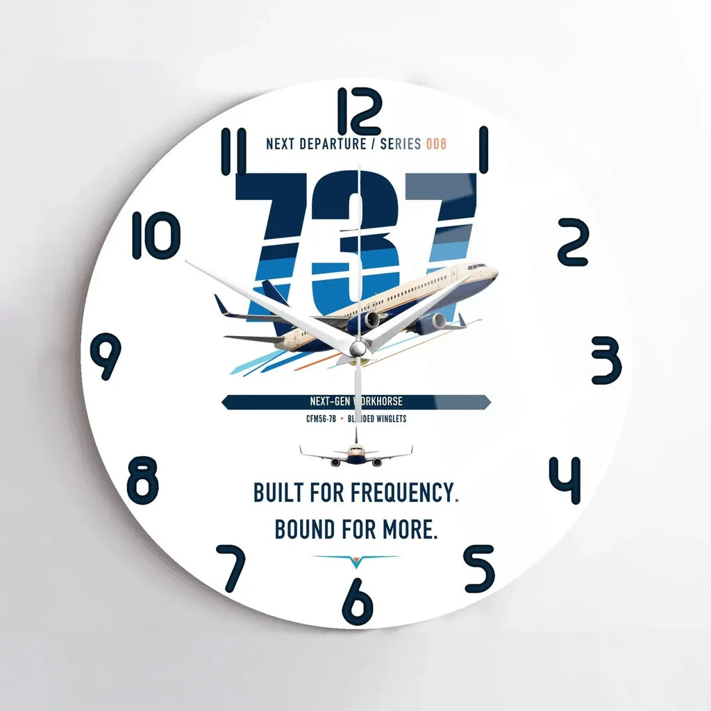 Boeing 737-800 NG design on white no frame wall clock