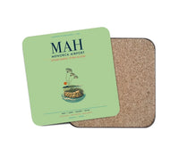 Thumbnail for Menorca Airport (MAH) design on light green 1 piece coaster