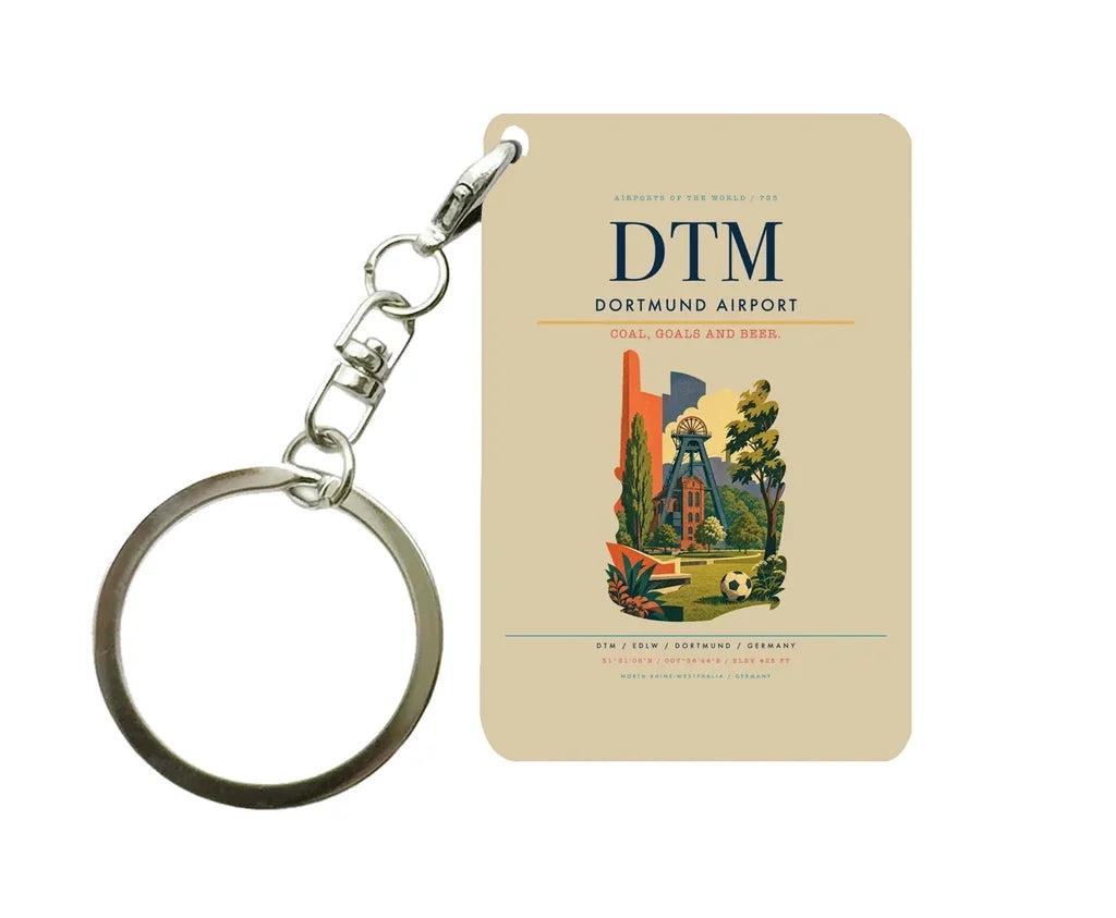 Dortmund Airport (DTM) design on beige key chain
