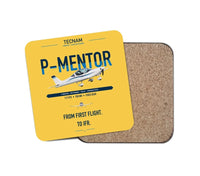 Thumbnail for Tecnam P-Mentor design on yellow 1 piece coaster
