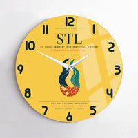 Thumbnail for St. Louis Lambert International Airport (STL) design on yellow no frame wall clock