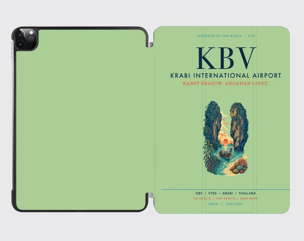Krabi International Airport (KBV) design on light green ipad tablet case
