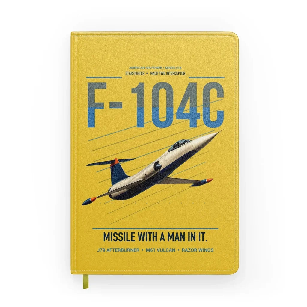 F-104C Starfighter design on yellow notebook