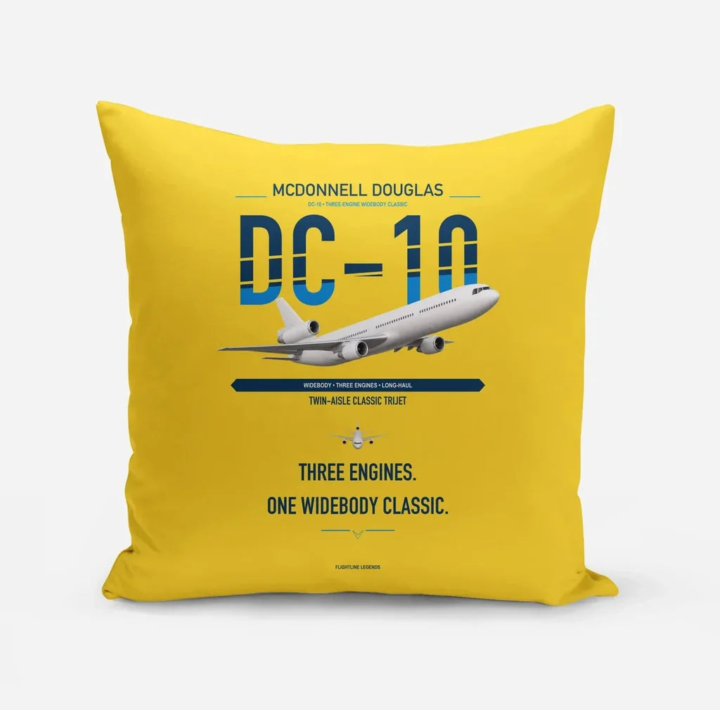 McDonnell Douglas DC-10 design on yellow pillow