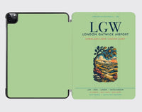 Thumbnail for London Gatwick Airport (LGW) design on light green ipad tablet case
