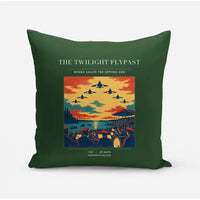 Thumbnail for VINTAGE G4260 - The Twilight Flypast - Designed Pillows design on darkgreen