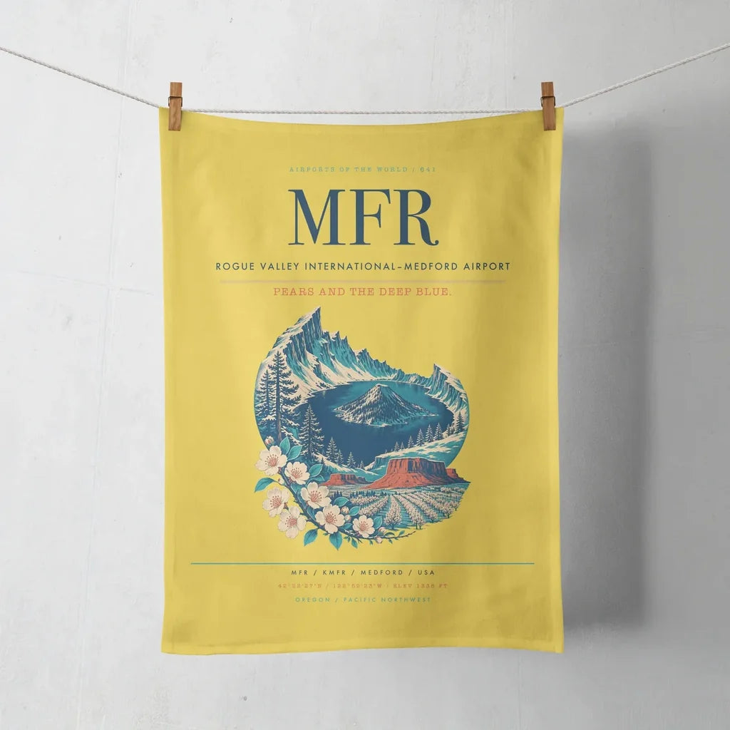 Rogue Valley International–Medford Airport (MFR) design on yellow towel