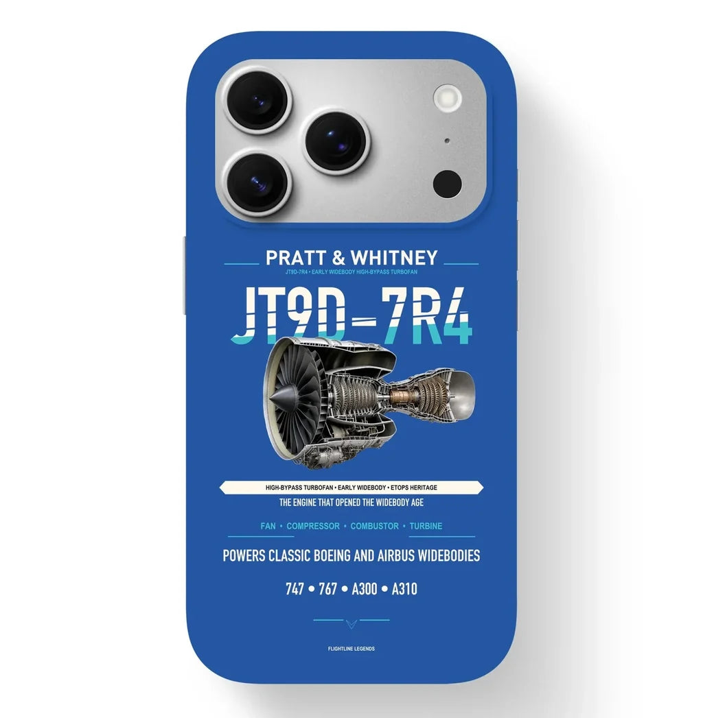 JT9D-7R4 Case design on blue iphone case