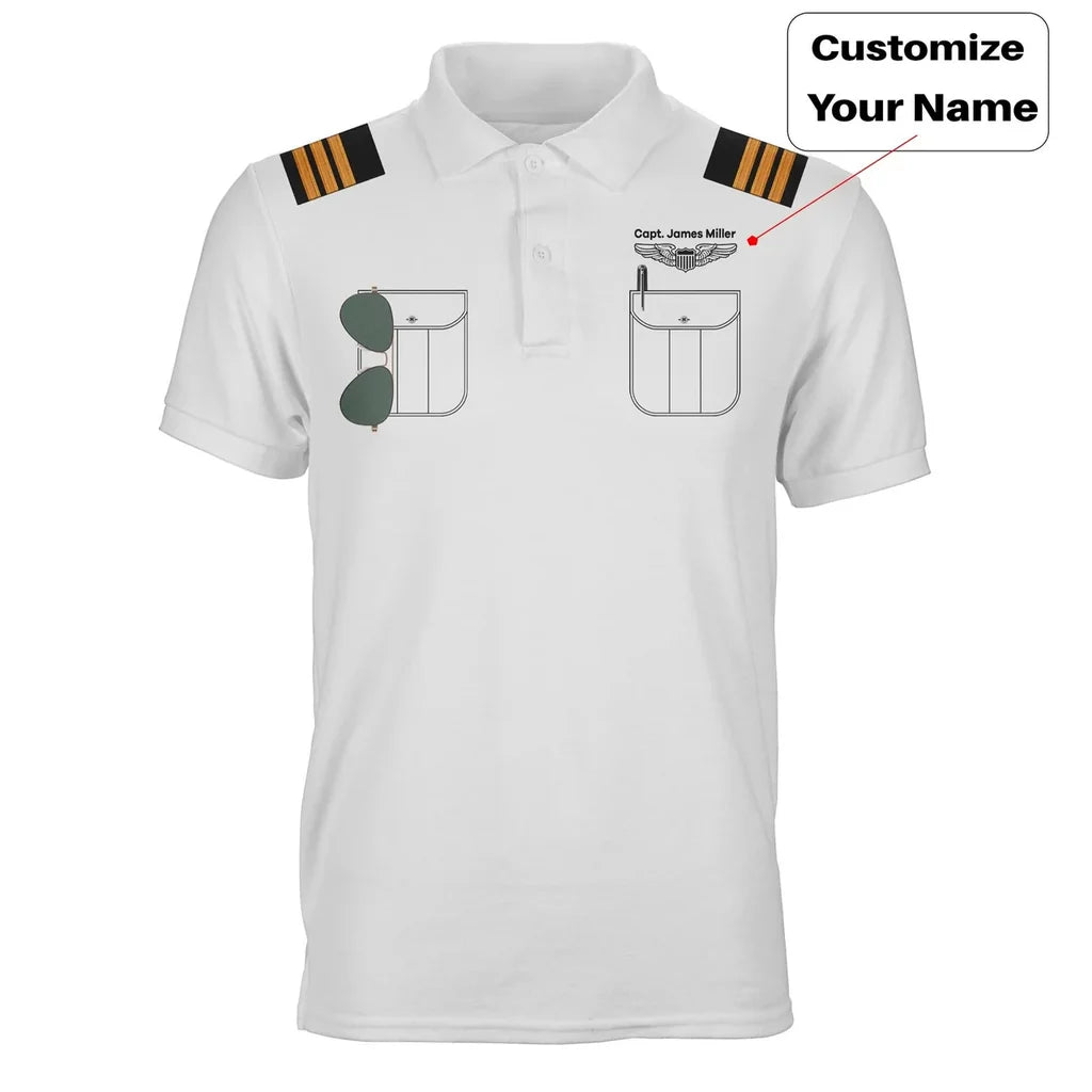 Customisable Pilot Uniform 3D Polo Shirt - view 3
