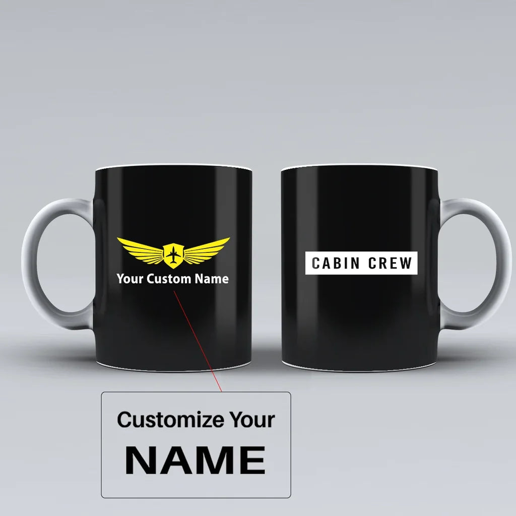 Customisable Cabin Crew Text Mug - view 3