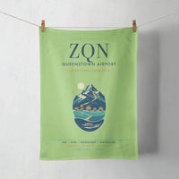 Thumbnail for Queenstown Airport (ZQN) design on light green towel