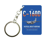 Thumbnail for Transall C-160D design on blue designed key chain, double-side print