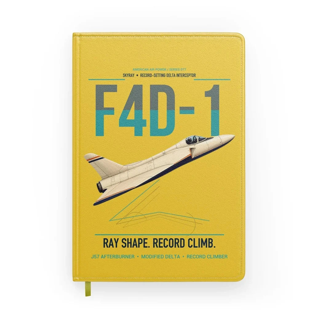 F4D-1 Skyray design on yellow notebook