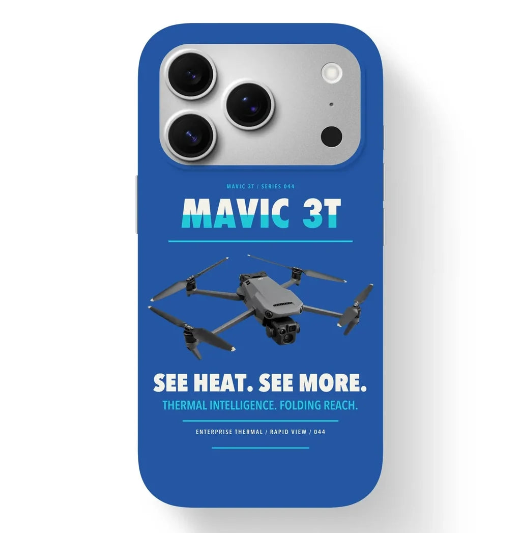 DJI Mavic 3 Thermal Case design on blue iphone case