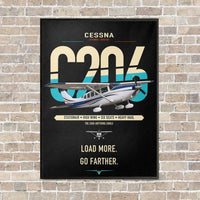 Thumbnail for Cessna 206 Stationair vertical canvas print - framed - black background
