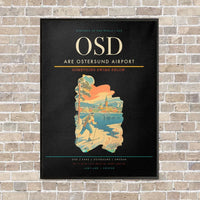 Thumbnail for Are Ostersund Airport OSD vertical canvas print - framed - black background