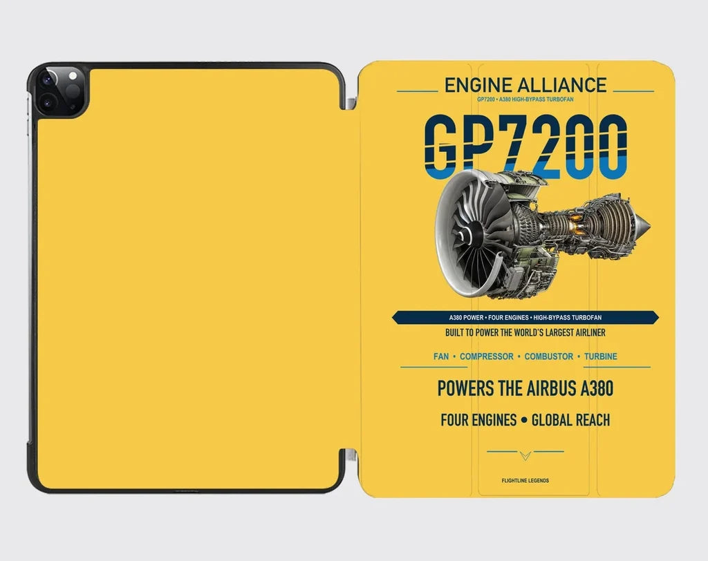 GP7200 design on yellow ipad tablet case