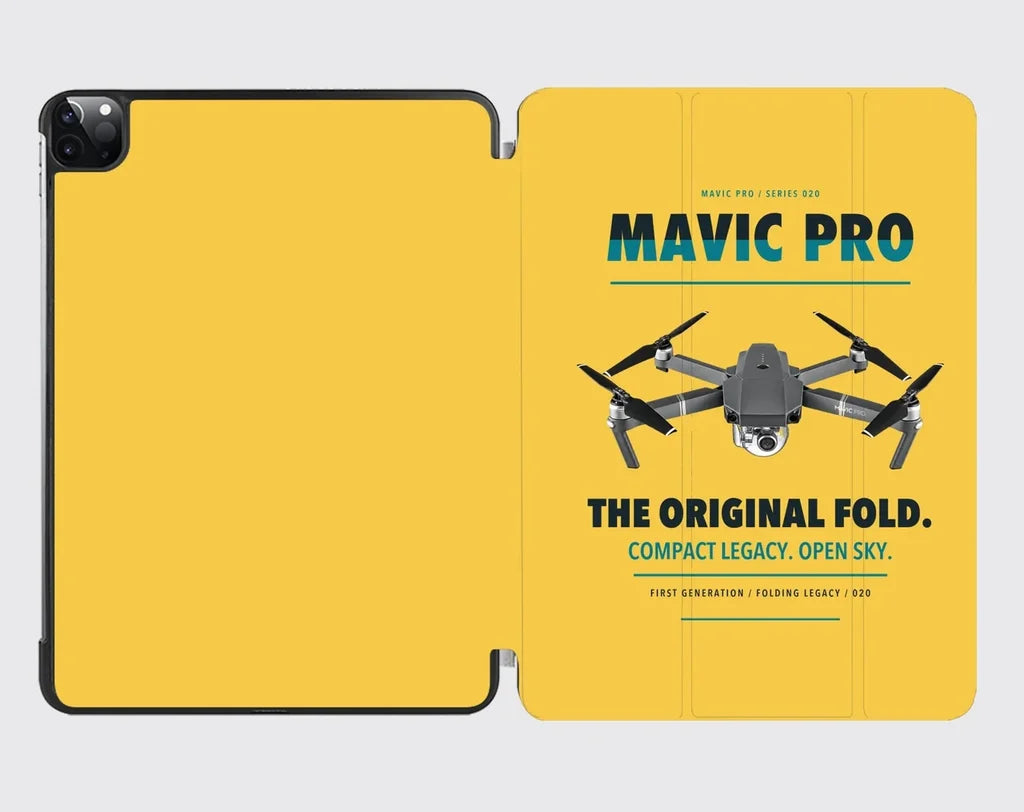 DJI Mavic Pro design on yellow ipad tablet case