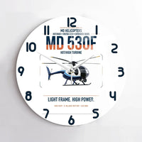 Thumbnail for MD Helicopters MD 530F design on white no frame wall clock