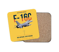 Thumbnail for F-16C Fighting Falcon One Airframe Every Mission design on yellow 1 piece coaster