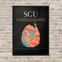 Thumbnail for St. George Regional Airport SGU vertical canvas print - framed - black background