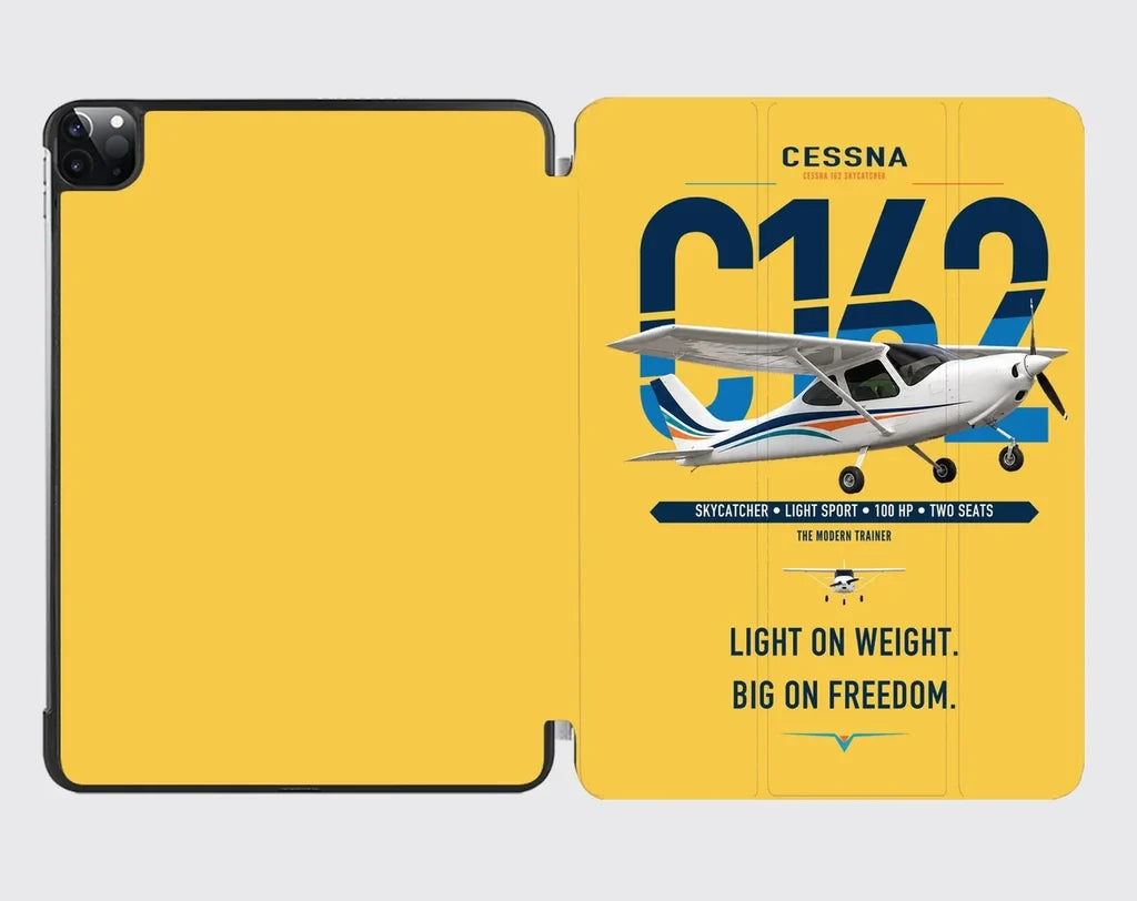 Cessna 162 Skycatcher design on yellow ipad tablet case