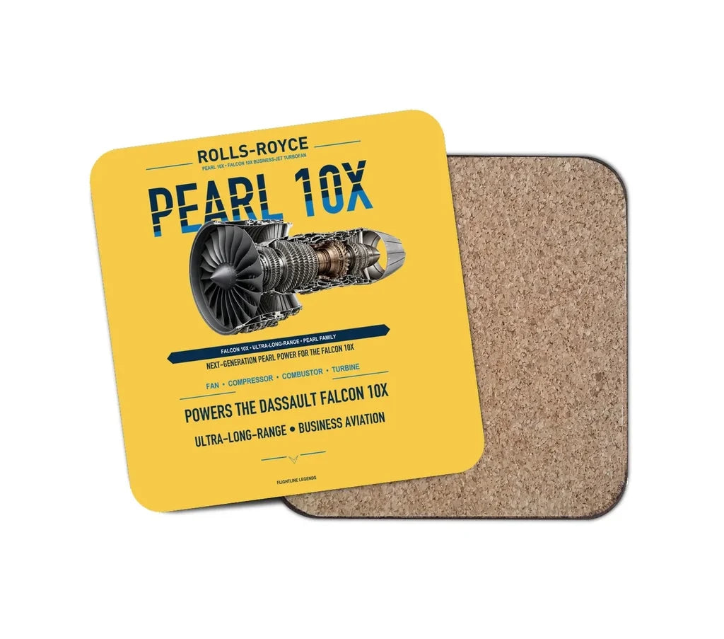 PEARL 10X design on yellow 1 piece coaster