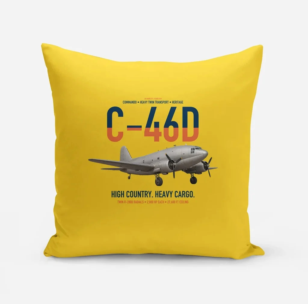 C-46D Commando design on yellow pillow