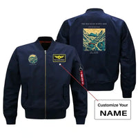 Thumbnail for VINTAGE G4518 - The Mountain Supply Hop - Bomber Jacket design on blue+name