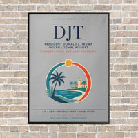 Thumbnail for President Donald J. Trump International Airport DJT - Canvas Framed - Light Gray