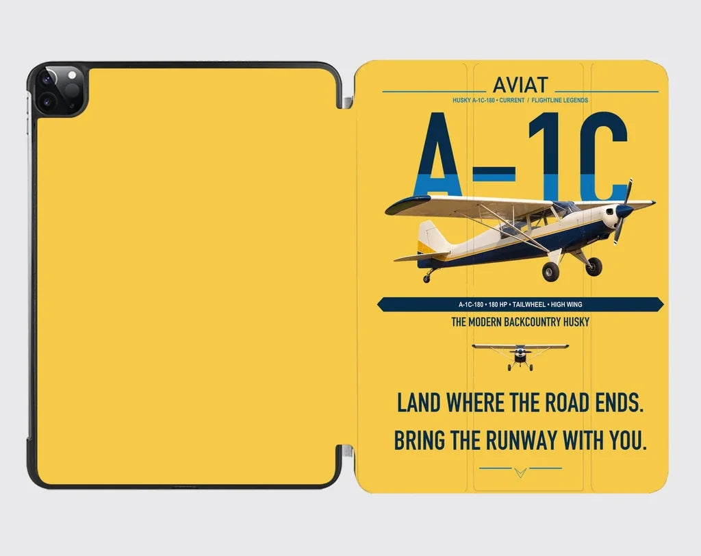 Aviat Husky A-1C-180 design on yellow ipad tablet case